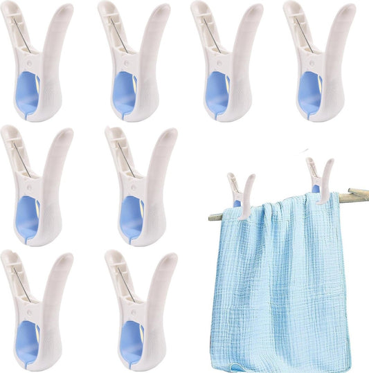Clothes Pegs - 8 Pieces - Clothes Rack Pegs - Plastic Clothes Pegs - Synthetic Clothes Pegs - Large Towel V1188-MS101-01412-1