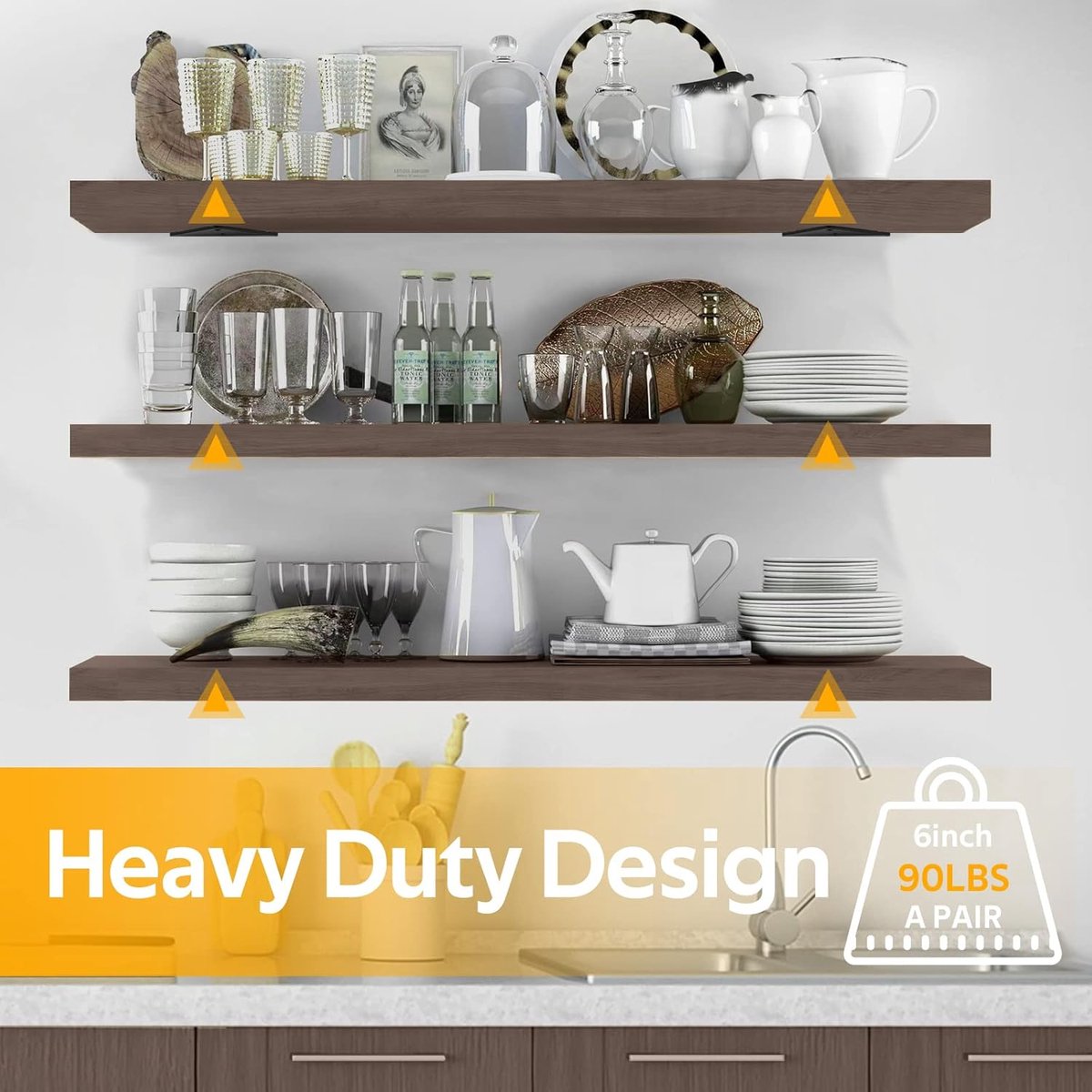 Shelf Brackets - 4 Pieces - Triangular Shelf Bracket - Wall Bracket - Wall Brackets - 80*100mm - Steel - V1188-MS101-01419-1
