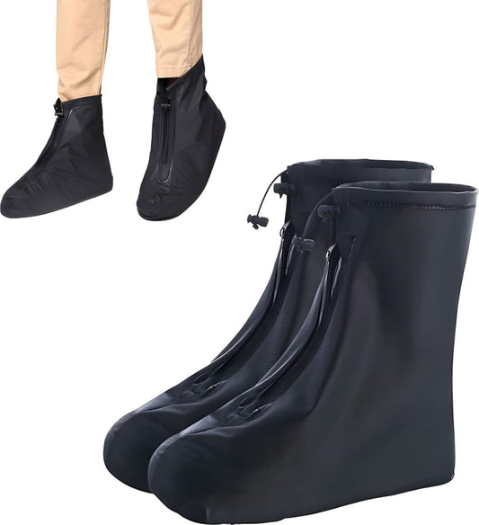 Waterproof Shoe Covers - Rain Shoe Covers - With Zipper and Drawstring - Waterproof Shoe Protectors - V1188-MS101-01435-1