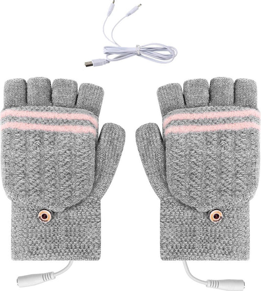 Heated Gloves - USB Heated Mittens - Heated Gloves - Electric Winter Gloves - Knitted Heated Gloves - V1188-MS101-01441-1