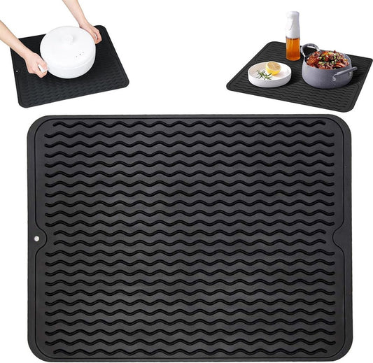 Draining Mat - Drying Mat - Silicone Mat - Dishwashing Mat - Countertop Mat - Bar Mat - With Hanging Hole - V1188-MS101-01447-1