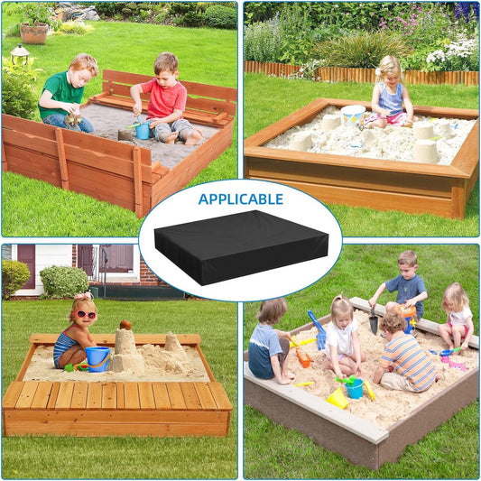 Waterproof Sandbox Cover - 120 x 120 x 20 cm - Dustproof Sandbox Cover with Drawstring - Oxford Fabric - Toy V1188-MS101-01449-1