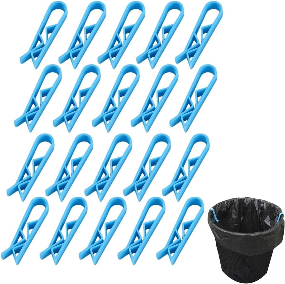 Trash Can Clips - 10 Pieces - Garbage Bag Grip - Garbage Bag Holder - Fixing Clips - Trash Can Fixation Clips V1188-MS101-01450-1