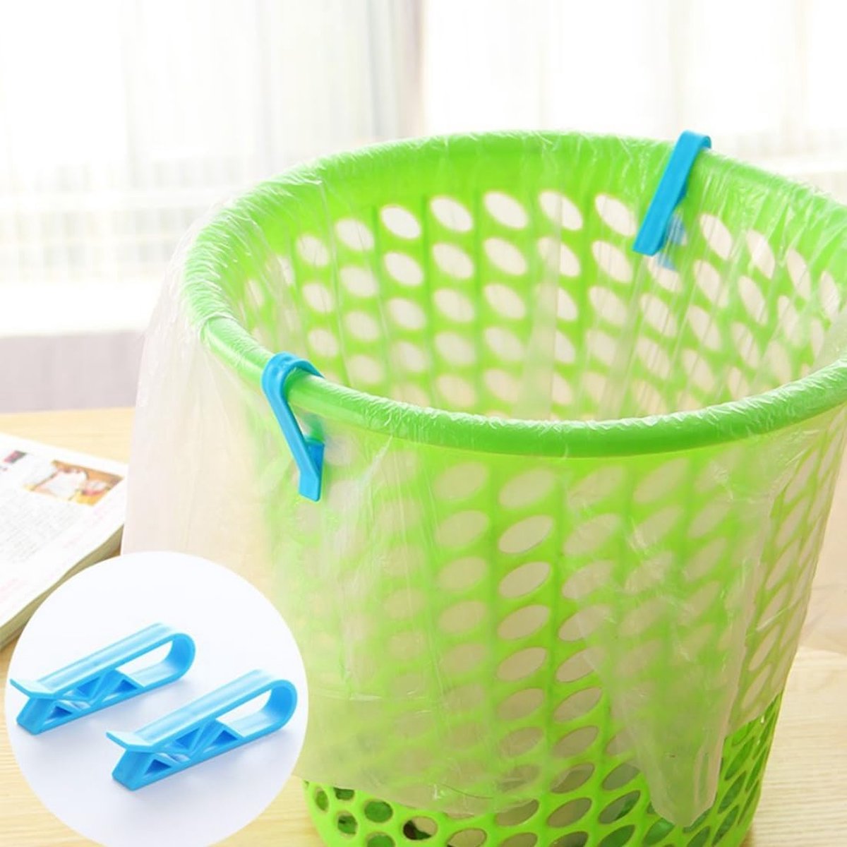 Trash Can Clips - 10 Pieces - Garbage Bag Grip - Garbage Bag Holder - Fixing Clips - Trash Can Fixation Clips V1188-MS101-01450-1
