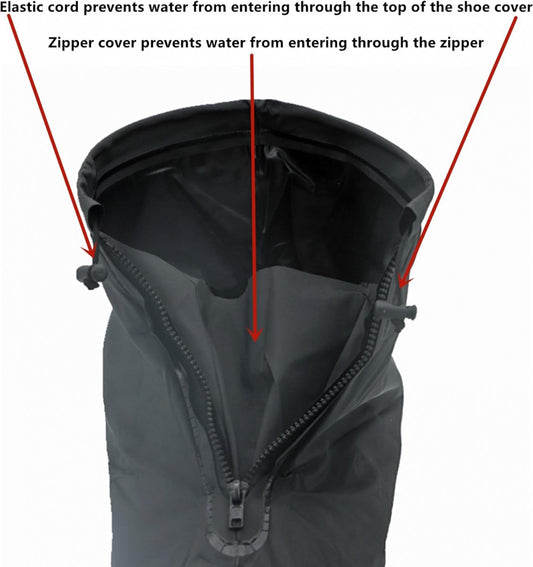 Waterproof Shoe Covers - Rain Shoe Covers - With Zipper and Drawstring - Waterproof Shoe Protectors - V1188-MS101-01452-1