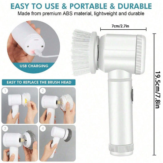 Electric Cleaning Brush - Electric Scrubber - Rechargeable and Cordless Scrubber - Scrubber with Handle - V1188-MS101-01461-1