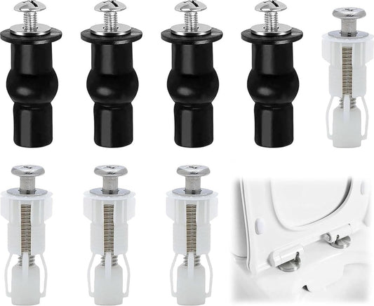 Toilet Seat Hinges - 8 Pieces - Stainless Steel - Universal Hinges for Toilet Seat - Toilet Seat Extension V1188-MS101-01466-1