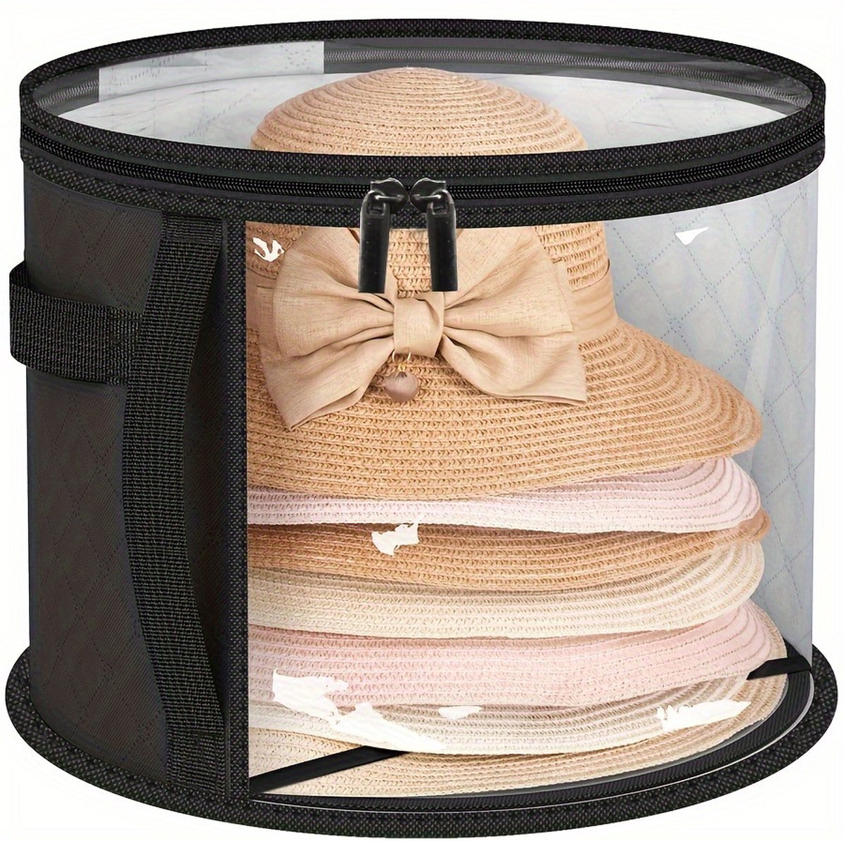 Hat Box - Hat Storage Box - Storage Box for Hats - Round Hat Boxes - 42x27.8 cm - Stackable Hat Organizer - V1188-MS101-01475-1