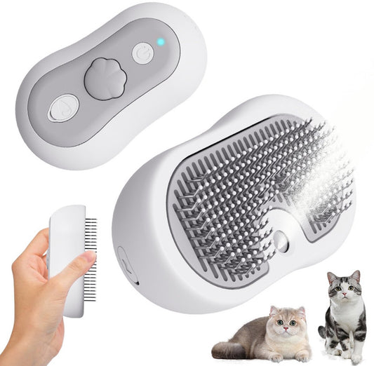 3-in-1 Steam Brush for Cats and Dogs - USB - Massage Comb - Hair Remover Brush - Dog Brush - Cat Brush with V1188-MS101-01477-1