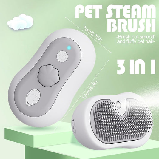 3-in-1 Steam Brush for Cats and Dogs - USB - Massage Comb - Hair Remover Brush - Dog Brush - Cat Brush with V1188-MS101-01477-1