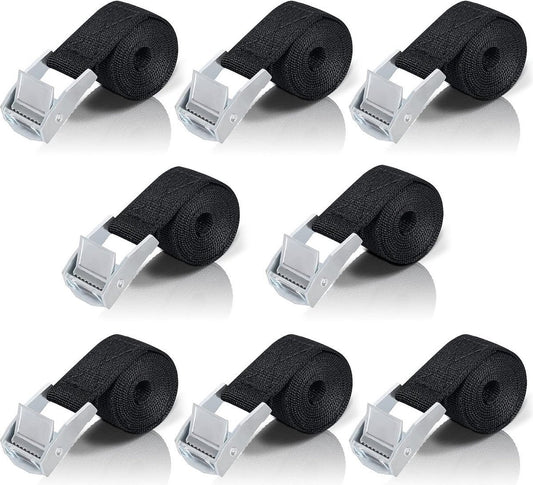 8 High Quality Tie-Down Straps - 20mm X 1m - Lashing Straps / Bicycle Tie-Down Straps with Clamp Buckle - V1188-MS101-01483-1