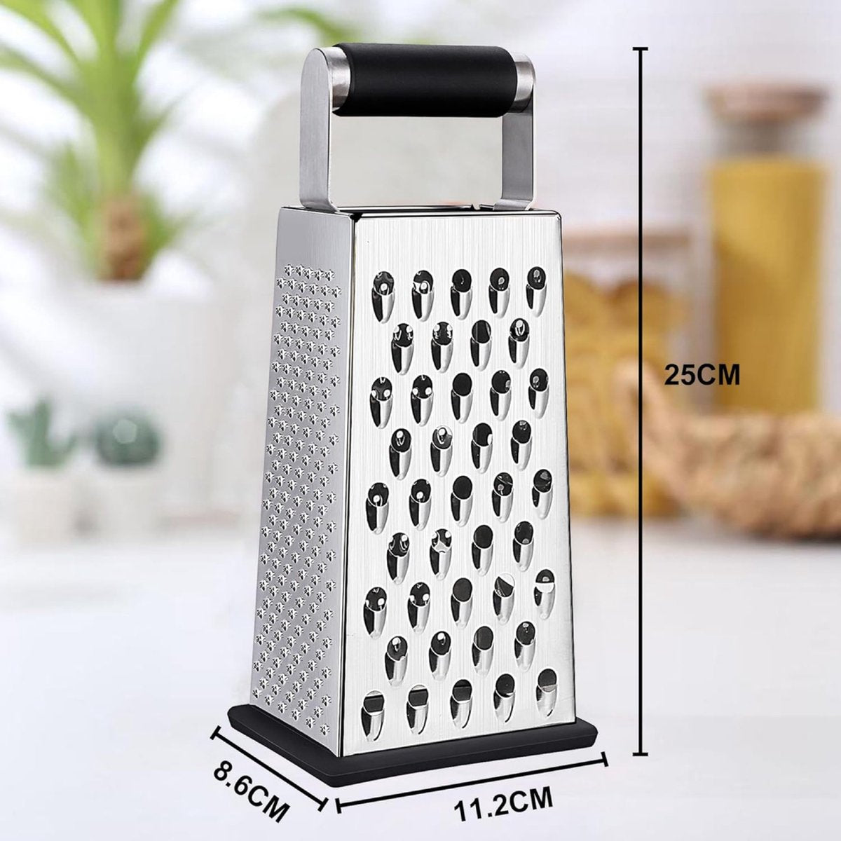 Box Grater - Graters - Stainless Steel - 4-Sided - Table Grater - Tower Grater - Kitchen Grater with Handle - V1188-MS101-01485-1