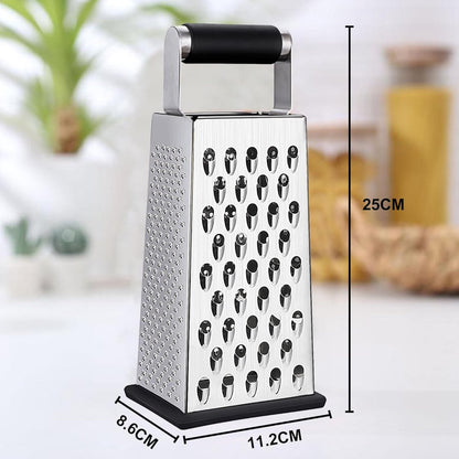 Box Grater - Graters - Stainless Steel - 4-Sided - Table Grater - Tower Grater - Kitchen Grater with Handle - V1188-MS101-01485-1