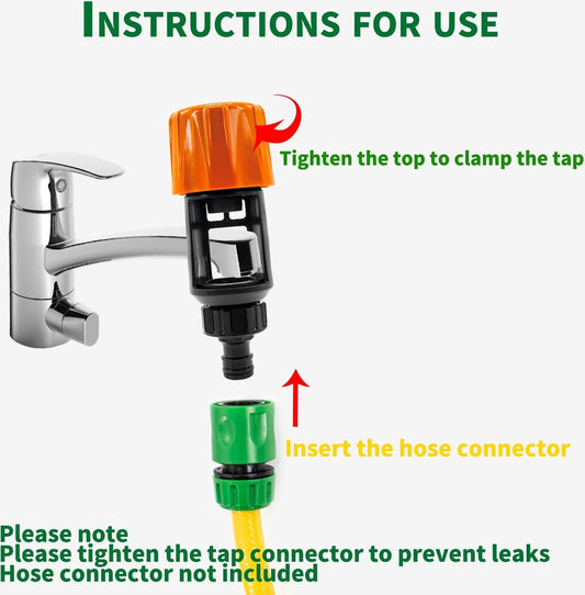 Garden Hose Coupling - 2 Pieces - Universal Kitchen / Bathroom Faucet to Garden Hose Adapter - ABS - Suitable V1188-MS101-01491-1