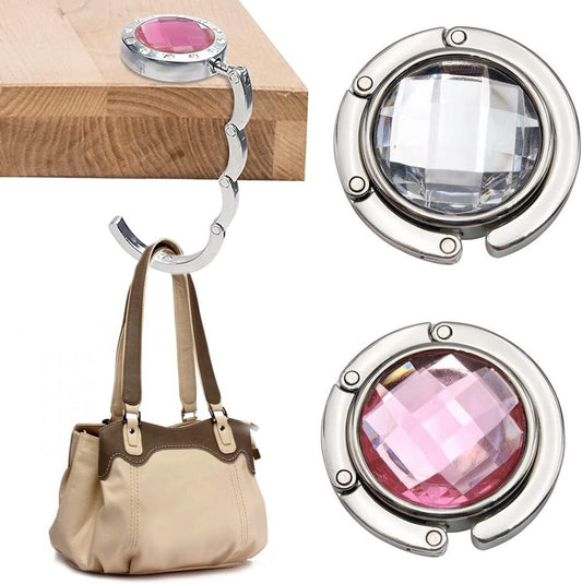 Table Bag Hook - Bag Hooks for Table - Set of 2 Portable Bag Hangers - Silver - Bag Hanger - Desk Bag Hanger V1188-MS101-01493-1