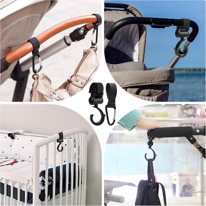 4 Stroller Bag Hooks - Bag Hook - Stroller Straps - Buggy Hook - Stroller Hooks - Multifunctional Velcro Hook V1188-MS101-01496-1