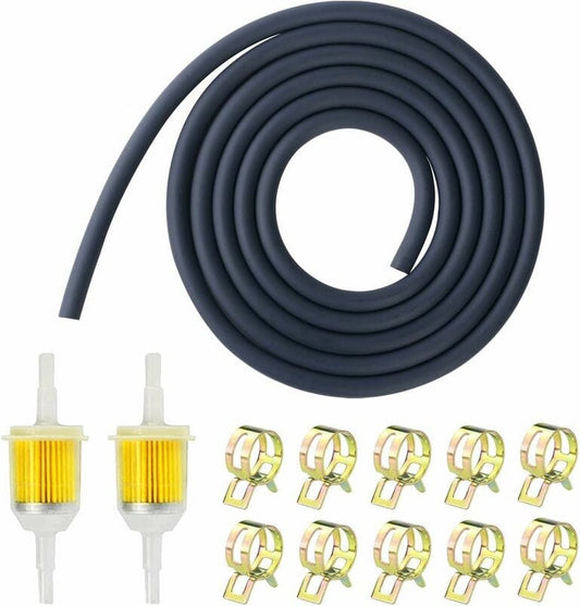 2x Gasoline Filter 10 cm - Inline Fuel Filter with 5 mm and 8 mm - Universal - Filter - Transparent - With 2 V1188-MS101-01515-1