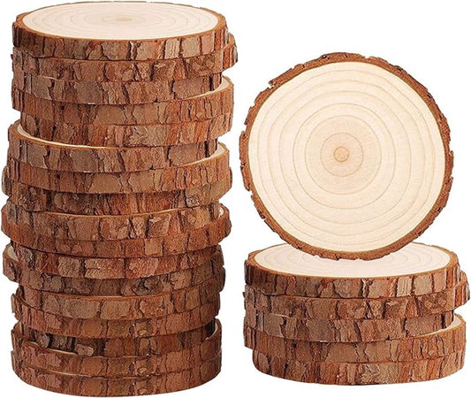 20 Tree Trunk Slices - Round Tree Trunk Slices - Natural Wooden Tree - No Holes - Christmas - Christmas V1188-MS101-01524-1