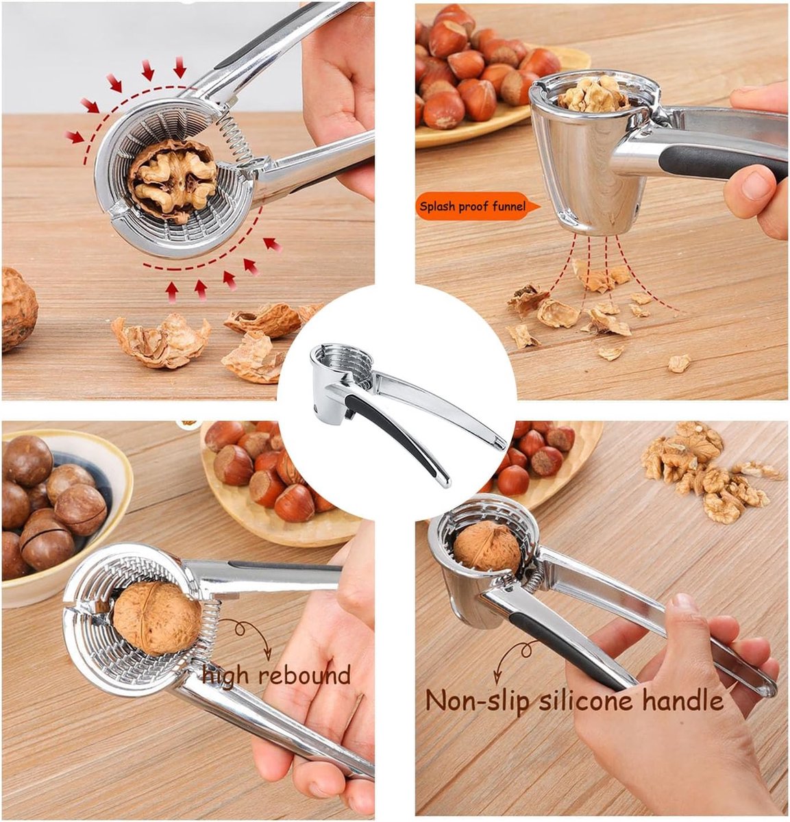 Nutcracker - Walnut Cracker - Multifunctional Nutcracker - Conical Nutcracker - Nutcracker Tongs - Non-slip V1188-MS101-01538-1