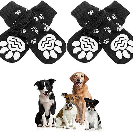 Size S 13.5 x 4.5 x 5.5cm - 2 Pairs Pet Socks - Non-Slip Dog Socks - Breathable - Adjustable - Dog Shoes Paw V1188-MS101-01541-1