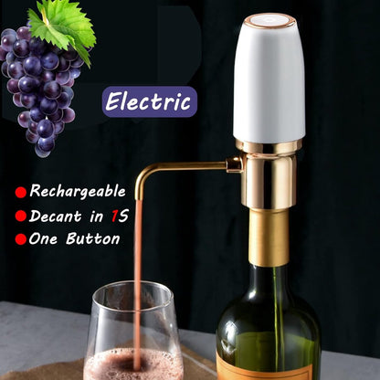 Electric One-Touch Wine Aerator and Automatic Wine Dispenser with USB Rechargeable - Best Gift for Wine Lovers V1188-MS101-01545-1