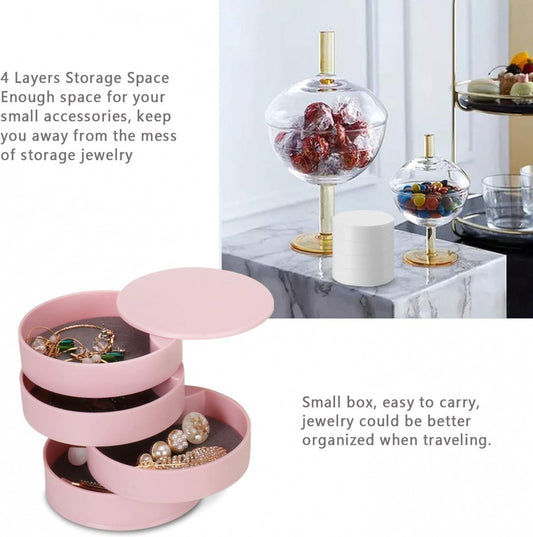 Jewelry Box - Jewel Case - 4 Tiers - Small Jewelry Box - Jewelry Pouch - Jewelry Storage Box - Jewelry Box - V1188-MS101-01546-1