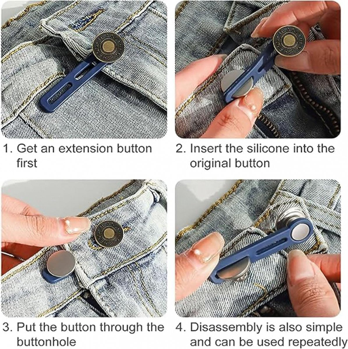 Buttonhole Extender 6 Pieces Bronze - Trouser Expander - Jeans Trouser Expander - Trouser Widening Button - V1188-MS101-01547-1