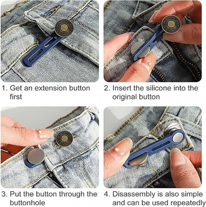 Buttonhole Extender 6 Pieces Bronze - Trouser Expander - Jeans Trouser Expander - Trouser Widening Button - V1188-MS101-01547-1