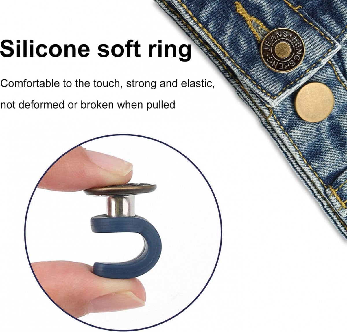 Buttonhole Extender 6 Pieces Bronze - Trouser Expander - Jeans Trouser Expander - Trouser Widening Button - V1188-MS101-01547-1