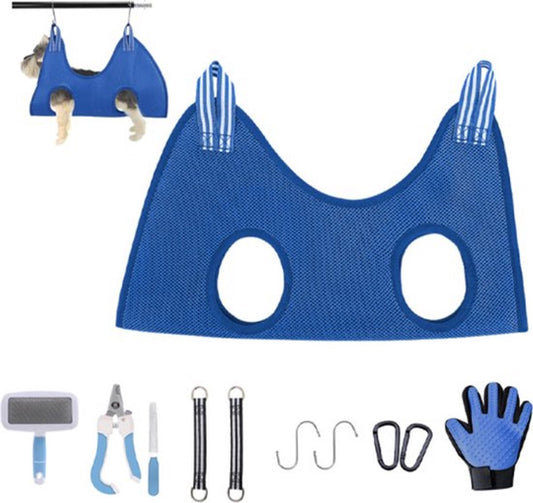 Cat, Dog Hanging Bag - 11-Piece Pet Grooming Hammock - For Easy Nail Trimming - Size S - Pet Hammock - Pet V1188-MS101-01548-1