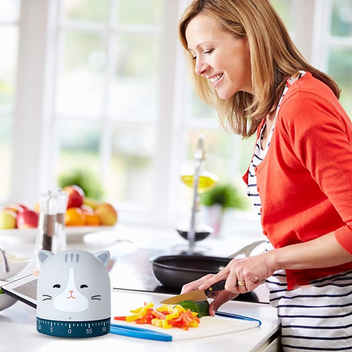 Kitchen Timer - Creative Cat Shape Digital Timer - High Quality Egg Timer - Portable BBQ Timer - V1188-MS101-01549-1