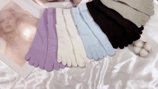 Toe Socks - Women's - Toe Socks - 6 Pairs - Cotton - Yoga Socks - Smooth Toe Seam - No Annoying Seams - Toe V1188-MS101-01557-1