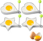 Egg ring - 4-piece - Heart-shaped egg ring - Practical egg rings - Cooking ring - Pancake maker - heart star V1188-MS101-01560-1