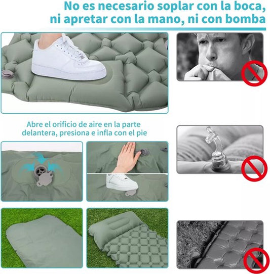 Self-Inflating Sleeping Mat - Self-Inflating with Built-in Foot Pump - 195x60x7 cm - Sleeping Mat - Small V1188-MS101-01564-1