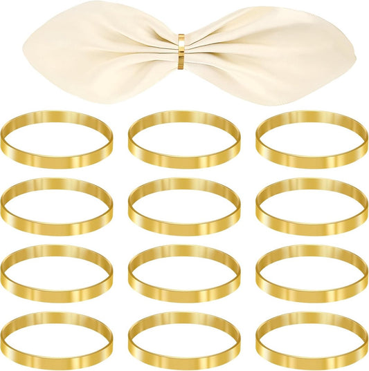 12 pieces gold metal napkin rings - elegant napkin ring - Christmas napkin rings - boho round gold napkin V1188-MS101-01568-1