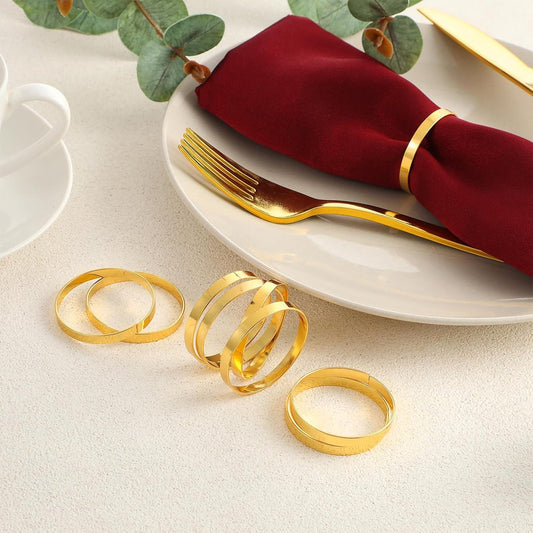12 pieces gold metal napkin rings - elegant napkin ring - Christmas napkin rings - boho round gold napkin V1188-MS101-01568-1
