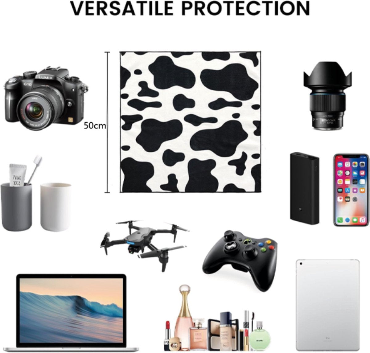 Self-Adhesive Protective Wrap for Camera Lens - Protective Wrap Anti-Scratch Dustproof Lens Wrap Cloth - V1188-MS101-01581-1