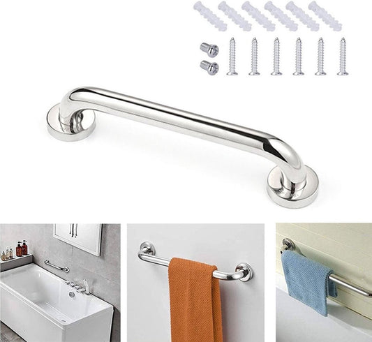 Wall Grab Bar - Extra Grip - 30cm - Handle / Wall Grip for Bathroom / Shower / Toilet - Toilet Grab Bar - V1188-MS101-01588-1