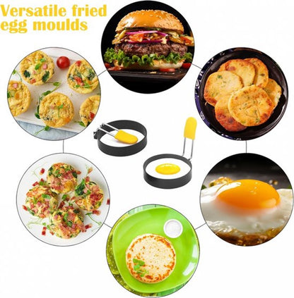 Egg Baking Mold - 4 Pieces - Stainless Steel - Egg Pancake - Fried Egg Mold - Egg Ring - Fried Egg Pancake - V1188-MS101-01590-1
