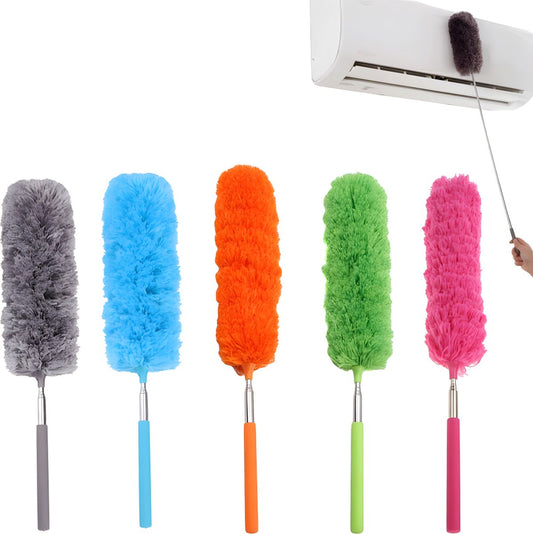 Telescopic Feather Duster - 5-Piece Cleaning Set - Feather Duster Extendable Up to 85 Cm - Cobweb Brush with V1188-MS101-01592-1