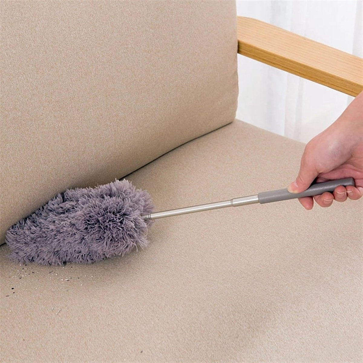 Telescopic Feather Duster - 5-Piece Cleaning Set - Feather Duster Extendable Up to 85 Cm - Cobweb Brush with V1188-MS101-01592-1
