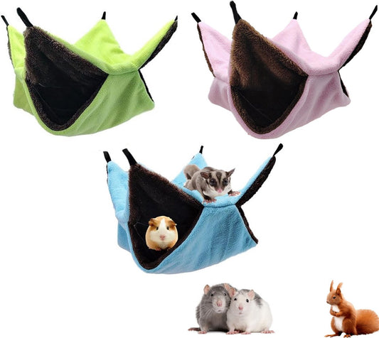 Hammock - 3 Pieces - Swing - Hamster Hammock - Rodent Cage - Rodent House - Rodent Hammock - Small Rodents - V1188-MS101-01595-1