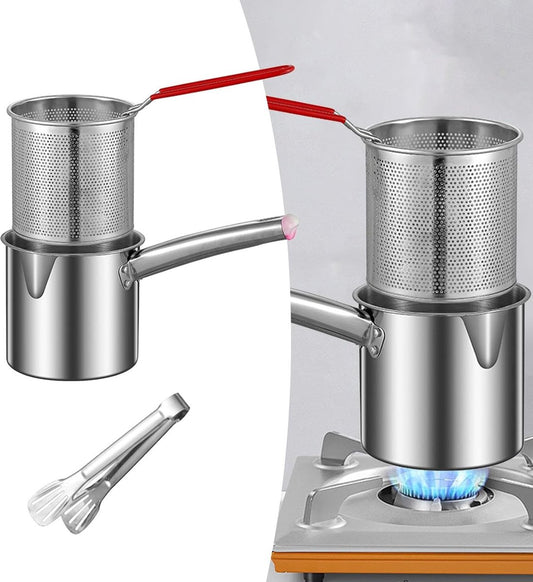 Small Deep Fryer - Deep Fryer - 1.2l - With Kitchen Clip - Oil Saving - Suitable For Gas And Induction - Deep V1188-MS101-01599-1