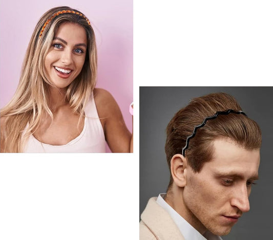5 Pieces Women's Headbands - Zig Zag - Headband - Plastic - Women - Ladies - Teens - Girls - Lightweight - V1188-MS101-01604-1
