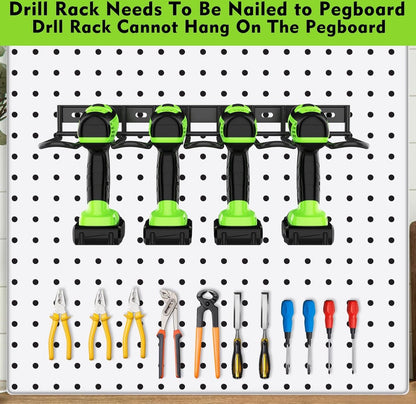Tool Storage - Storage Rack - Wall Mount - Tool Rack - Tool Holder - 4 Slots - For 4 Power Tools - Tool V1188-MS101-01606-1