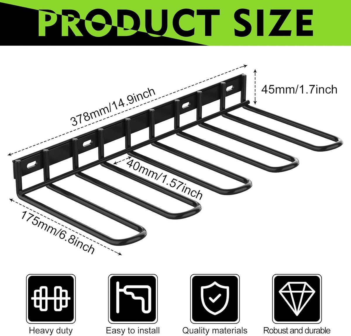 Tool Storage - Storage Rack - Wall Mount - Tool Rack - Tool Holder - 4 Slots - For 4 Power Tools - Tool V1188-MS101-01606-1