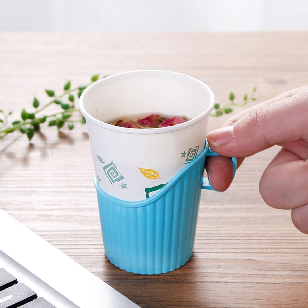 Cup Holders - 20 Pieces - Cup Holder - Burn Resistant - Heat Resistant Cup Cover Holder - Plastic - Stackable V1188-MS101-01609-1
