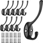Hooks - Hanging Hooks - Set of 10 - Double Hook Design - Hanging Hooks - Wall Hooks - Coat Hook - Coat Rack V1188-MS101-01611-1