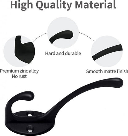 Hooks - Hanging Hooks - Set of 10 - Double Hook Design - Hanging Hooks - Wall Hooks - Coat Hook - Coat Rack V1188-MS101-01611-1
