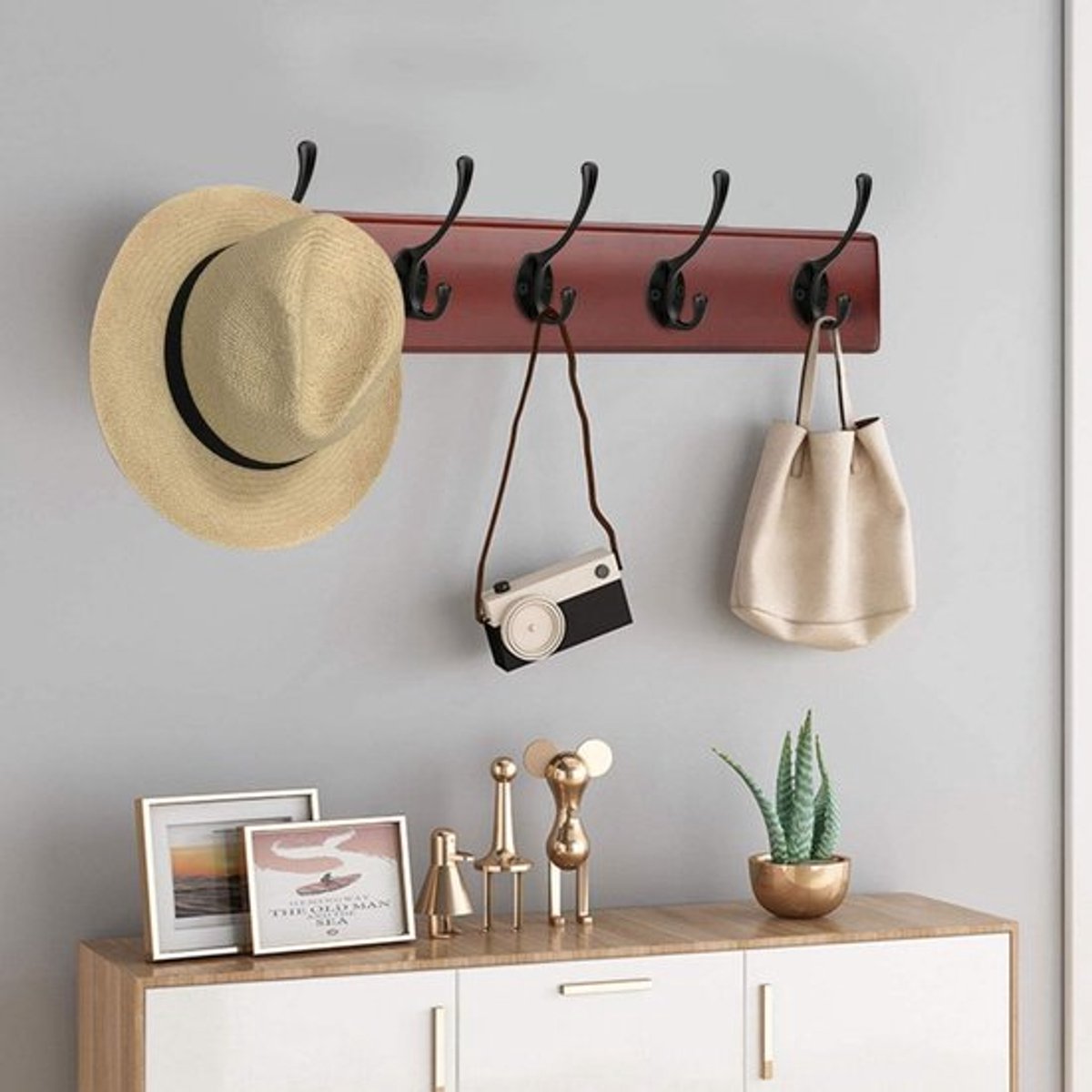 Hooks - Hanging Hooks - Set of 10 - Double Hook Design - Hanging Hooks - Wall Hooks - Coat Hook - Coat Rack V1188-MS101-01611-1